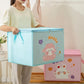 Foldable Clothes Storage Box – Large Cartoon Print Wardrobe Organizer Bag with Zipper & Clear Window | Quilt, Blanket & Clothing Storage Bin for Home