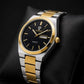 D'Arno Men's Two-Tone Gold & Silver Quartz Watch Men's Quartz Watch – Gold Silver Steel with Day-Date D'Arno Classic Quartz Watch for Men – Black Dial