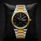 D'Arno Men's Two-Tone Gold & Silver Quartz Watch Men's Quartz Watch – Gold Silver Steel with Day-Date D'Arno Classic Quartz Watch for Men – Black Dial