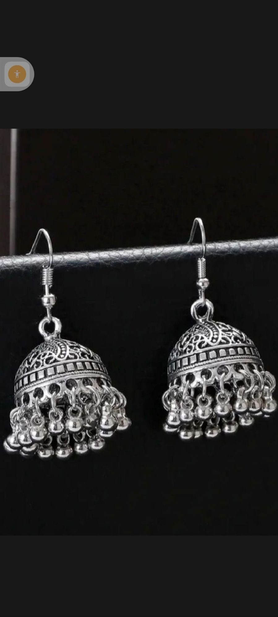Oxidized Silver Jhumki Earrings – Traditional Afghani Jhumka Dangle Earrings for Women | Ethnic Boho Jewelry for Eid, Weddings & Mehndi