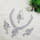 Silver Bridal Jewelry Set – Necklace, Earrings & Tikka | Kundan Mirror Work Jewelry Set for Weddings | Silver Bridal Necklace Set with Matching Tikka & Earrings