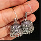 Oxidized Silver Jhumki Earrings – Traditional Afghani Jhumka Dangle Earrings for Women | Ethnic Boho Jewelry for Eid, Weddings & Mehndi