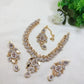 Silver Bridal Jewelry Set – Necklace, Earrings & Tikka | Kundan Mirror Work Jewelry Set for Weddings | Silver Bridal Necklace Set with Matching Tikka & Earrings
