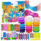 Jumbo Slime Kit for Kids – DIY Fluffy & Glitter Slime Making Set with 24 Colors, Foam Beads, Sequins & Charms | Fun Sensory Activity Toy