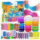 Jumbo Slime Kit for Kids – DIY Fluffy & Glitter Slime Making Set with 24 Colors, Foam Beads, Sequins & Charms | Fun Sensory Activity Toy