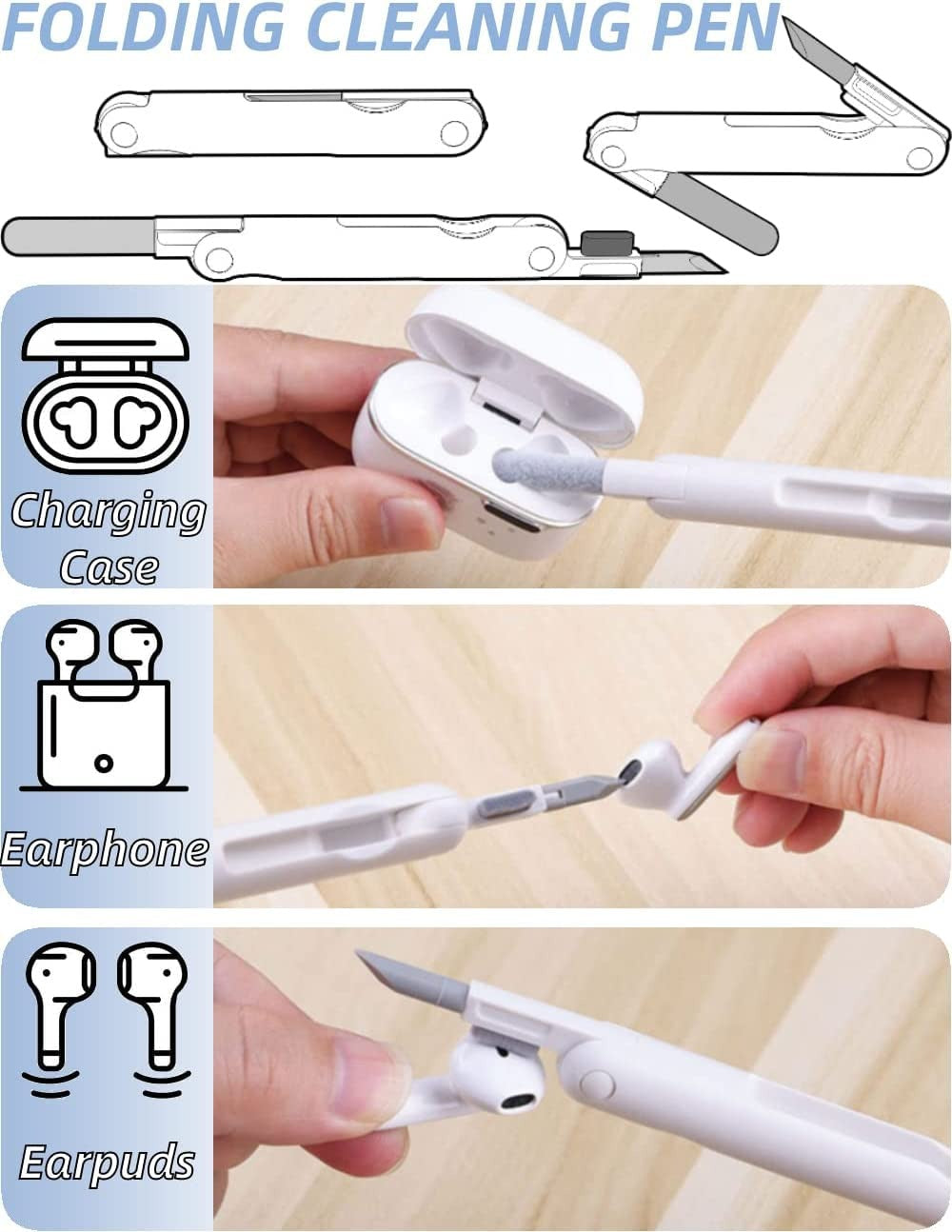 7-in-1 Electronics Cleaning Kit – Multi-Tool Keyboard, Earbuds & Laptop Cleaner Set with Brush, Cleaning Pen, Spray Bottle & Key Puller