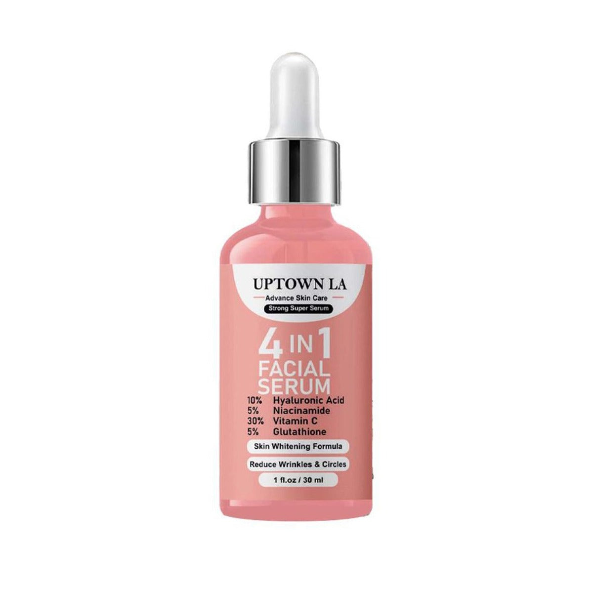 4-in-1 Facial Serum with Vitamin C, Hyaluronic Acid, Niacinamide & Glutathione – Brightening & Anti-Aging Face Serum for Glowing Skin