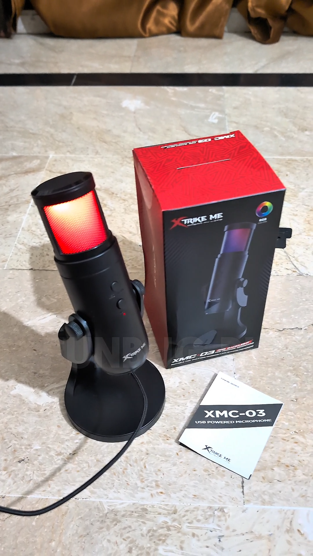 Xtrike Me XMC-03 RGB USB Microphone – Mute & Angle RGB USB Condenser Mic for Streaming, Gaming, Podcast XMC-03 USB Microphone with Adjustable Stand & RGB