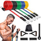 Resistance Bands Set 11 Pieces – Exercise Bands with Handles, Ankle Straps, Door Anchor & Carrying Bag | Home Gym Workout Kit for Full Body Training