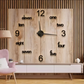 3D DIY Wall Clock – Modern Frameless Acrylic Number & Word Sticker Clock (Black)