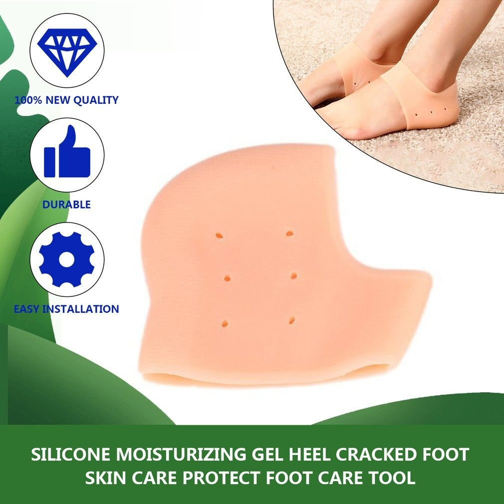 Silicone Moisturizing Gel Heel Socks – Cracked Heel Protector & Foot Care Pad (1 Pair)
