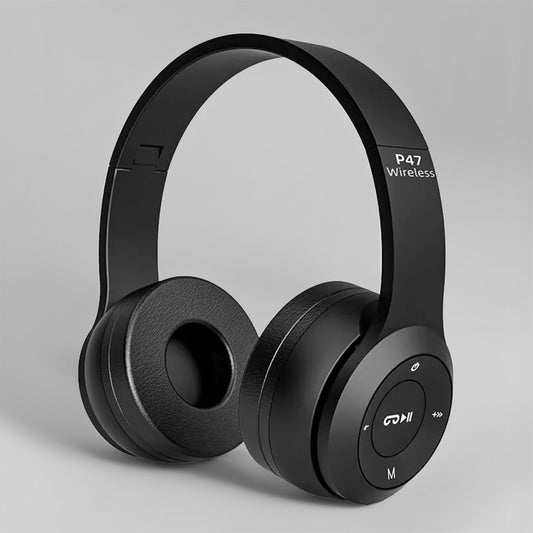 P47 Wireless Bluetooth Headphones – Foldable Stereo Headset with Mic & SD Card Slot