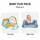 Baby Play Gym Piano Fitness Rack 3-in-1 Activity Mat Musical Baby Gym Mat with Kick Piano for Infants 0+ 3-in-1 Baby Activity Play Mat with Piano & Toys